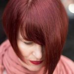 Asymmetrical Auburn Cut- Shades of red hair