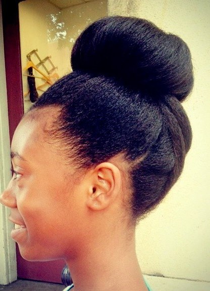 Big Bun for Shoulder-Grazing Hair- Updos for natural hair