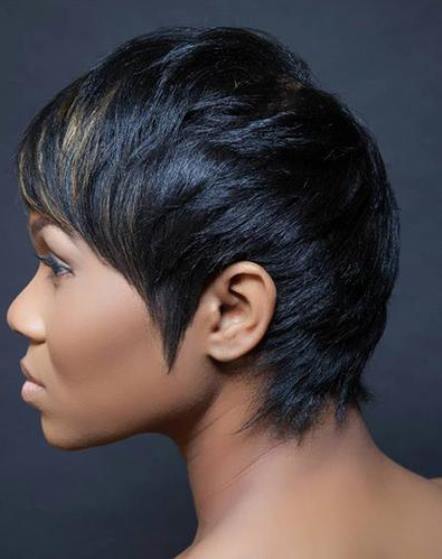 Black Pixie with Choppy Layers Colorful pixie cuts