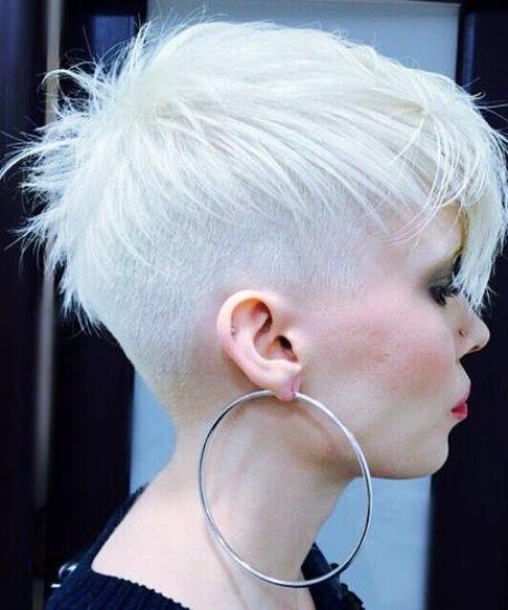 Bleach Blonde colorful Pixie cuts