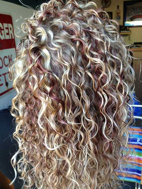 Blonde highlighted Perms Perm Hairstyles