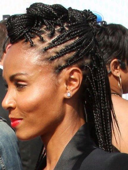 Box Braided Mohawk updo hairstyles