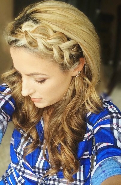 Braided Bang Hairstyles with Curls