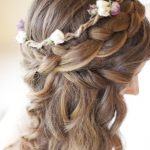Braided Hairstyle with Floral Tiara- Wedding curly hairstyles