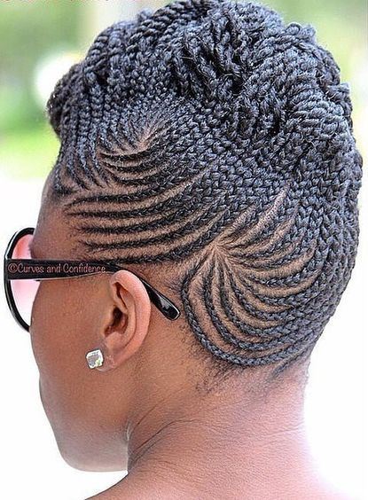 Braided Mohawk Updo hairstyles for Black Women