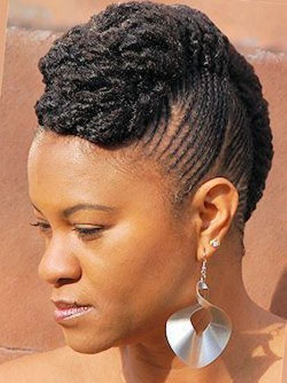 Braided Mohawk updo hairstyles with Front Bun