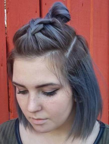 Braided Topknot- Braids for short hair