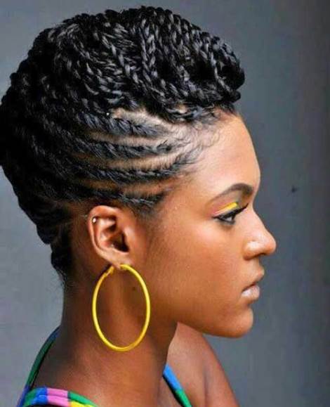 Braided Mohawk Updo hairstyles with African Braids