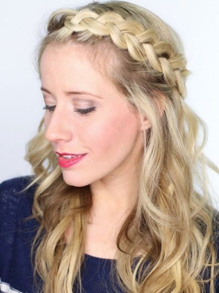 Braids with Bohemian Waves- Braided bang hairstyles
