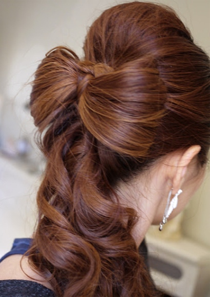 Brown Bow Updo- Braided updos