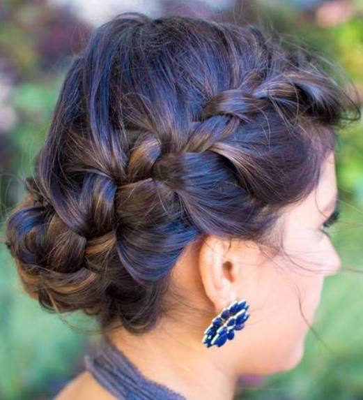 Brunette Crown Braids