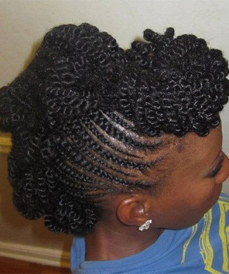 Bun Braided Mohawk updo hairstyles