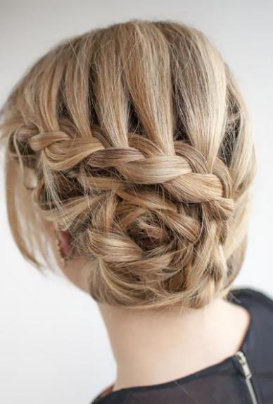 Carved Lace Braid wedding hairstyles for long hair