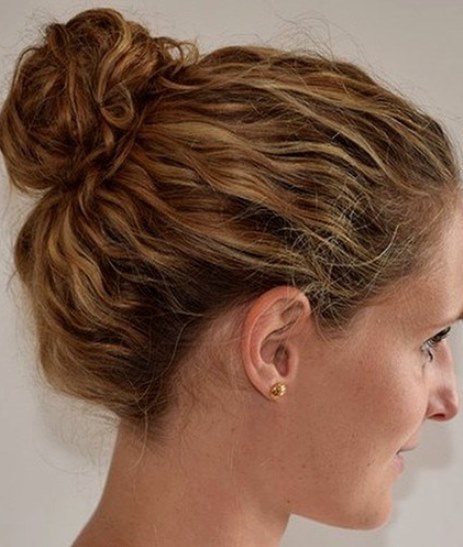 Casual Bun- Curly hairstyles