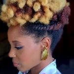 Contrasting Top Afro Updos for natural hair