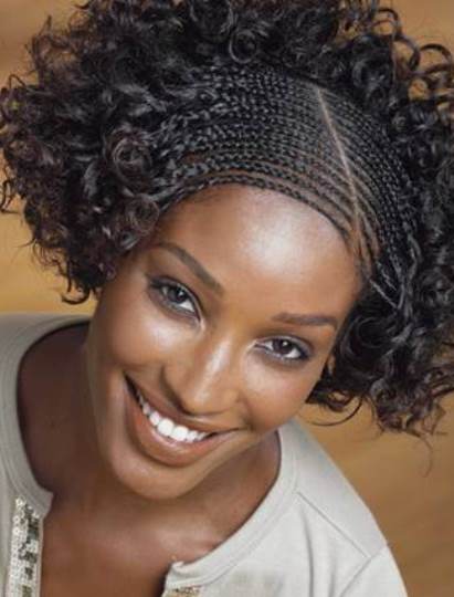 Cornrows with Curls- Natural braided hairstyles