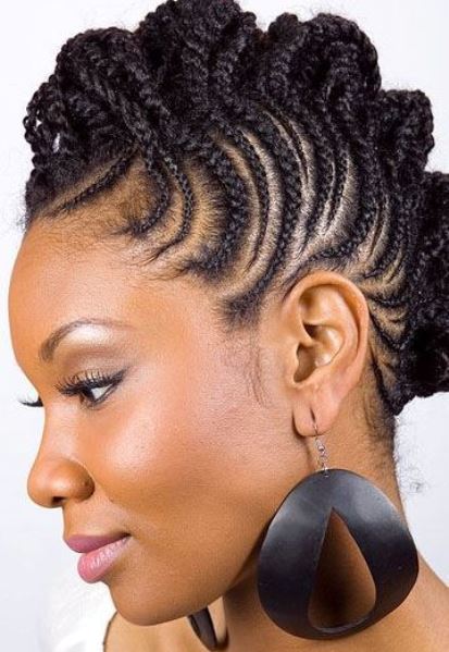 Creative Cornrow Braids Updo Hairstyle- Braided mohawk updo hairstyles