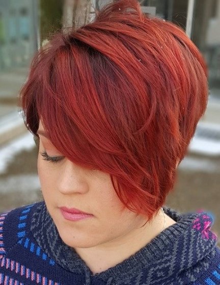 Crimson Colorful Pixie Cuts