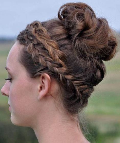 Crown Braids with Hairdo