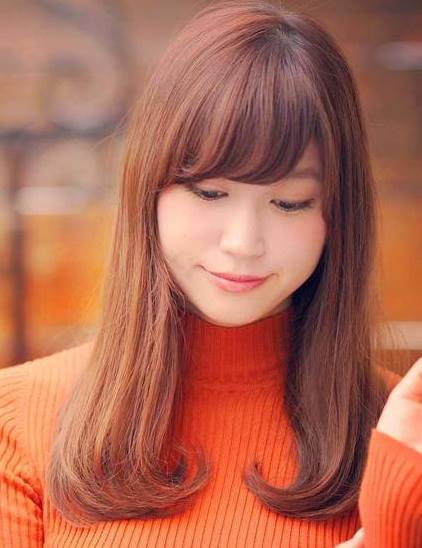 Crush of Orange- Side swept bangs