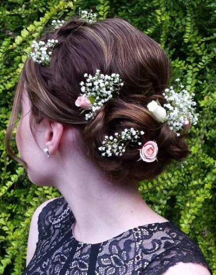 Curled Floral Updo- Braided updos