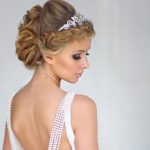 Curly Hairdo with a Bouffant and a Lace Braid- Bridal hairstyles