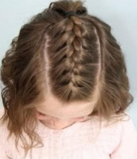 Cute French Braid in the Middle Braids for Short Hair