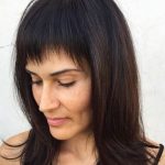 Dark Brown Style with Jagged Ends- Long hairstyles with bangs