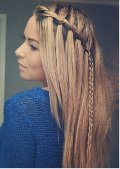 Diagonal Fancy Braiding- Straight hairstyles