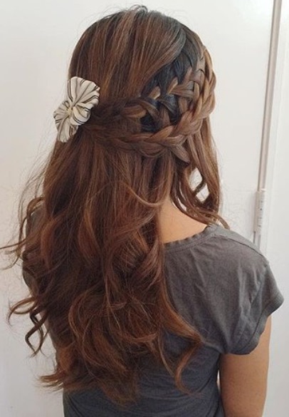 Double Side Braid with Flower- Fall hairstyles