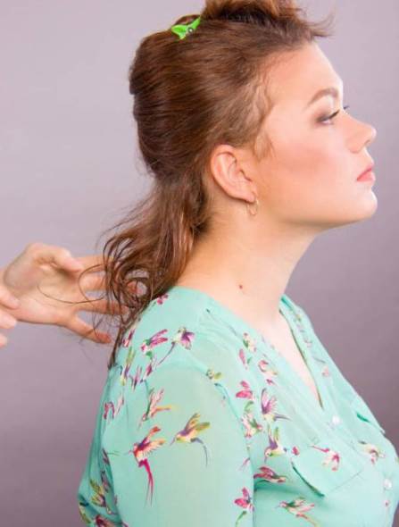 First Style the Nape Section- wet look scrunched hair