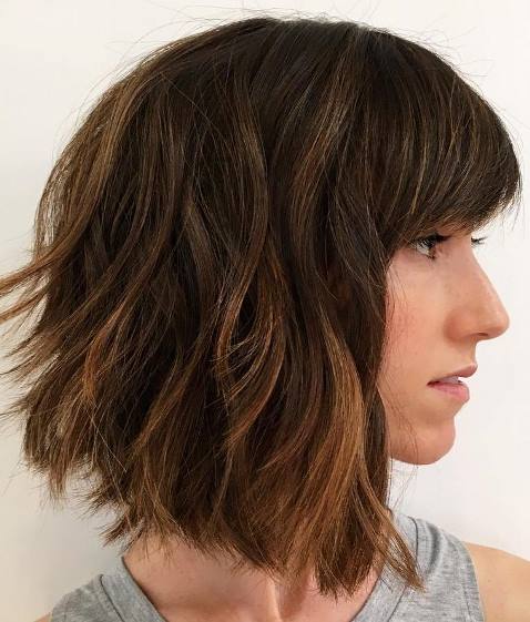 Flipped out Shoulder Length Haircut- Medium bob hairstyles