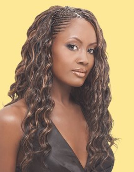 Free Flowing Highlighted Curls- Tree braids hairstyles