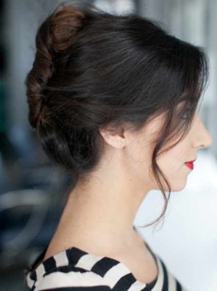 French Twist Updo’s with Side Curl- French twist updos