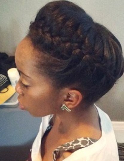 French braided Hairdo- Updos for natural hair