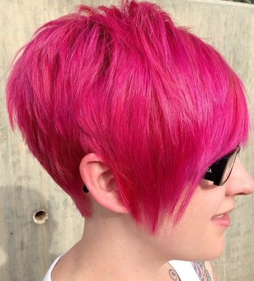 Fuchsia colorful Pixie Cuts