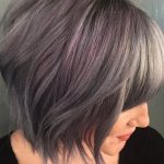 Gray Purple Bob Haircut- Medium bob hairstyles