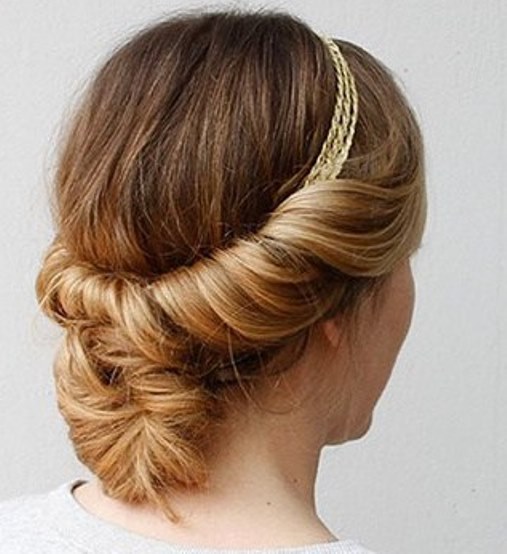 Hairband Tuck Updo- Home coming updos