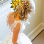 Half Up and Half down Hairstyle with Fancy Knot- Half up and half down wedding hairstyles