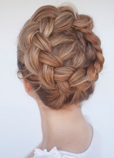 High braided crown braids