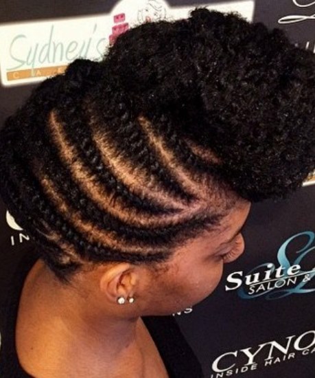 Horizontal Flat Twists and Bun- Updos for natural hair