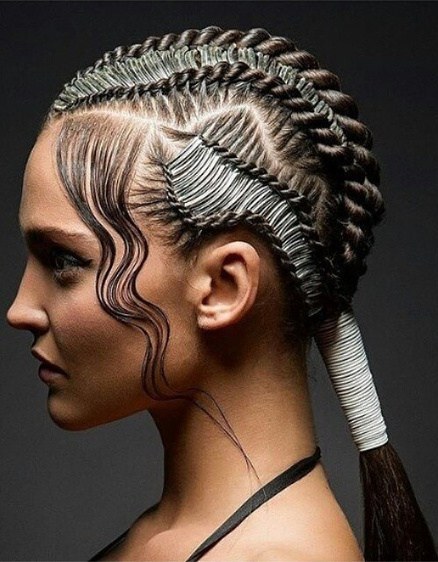 Intricate Braid with Wet Look- Wet hairstyles