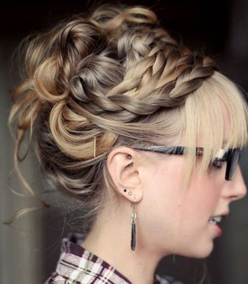 Intricate Textured Bun- Bun hairstyles for prom