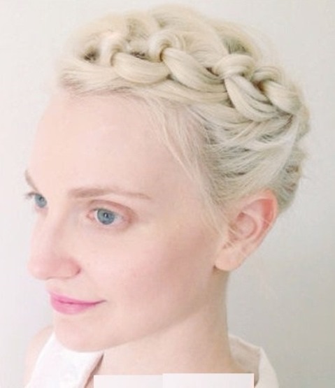 Knotted Updo for Short Hair- Braided bang hairstyles