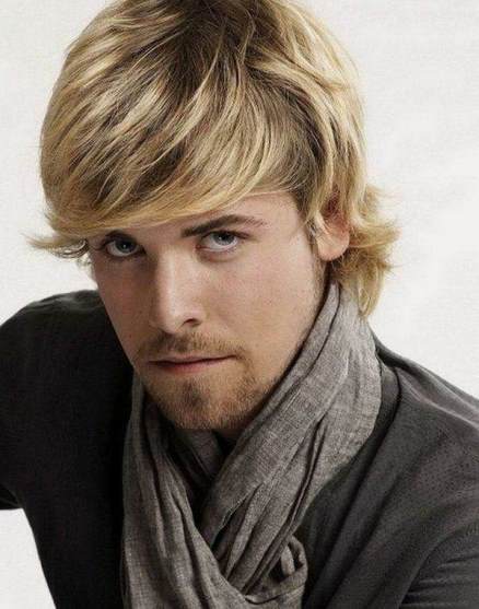 Long Blonde Curly Hairstyle- Cool men hair looks