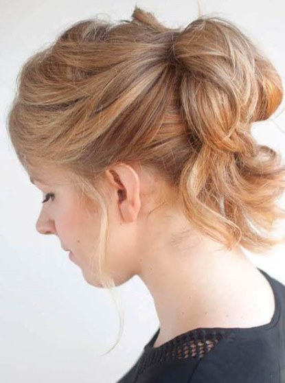 Loose Updo with Pinned-Up Ponytail- Loose updos