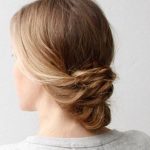 Low Bun with a Double Twist- Loose updos