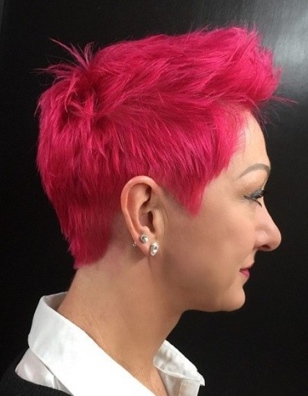 Magenta colorful pixie cuts