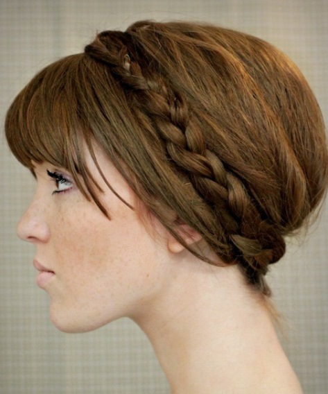 Maiden Updo with a Thick Headband- Crown braids