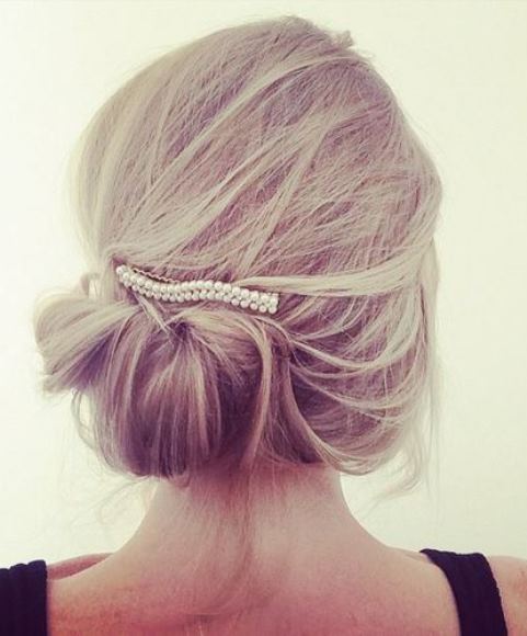 Messy Updo with Pearl Accessory- Updos for special days